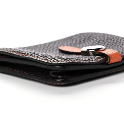 Hermes Togo Dogon Card Case Black Orange 7 of 11