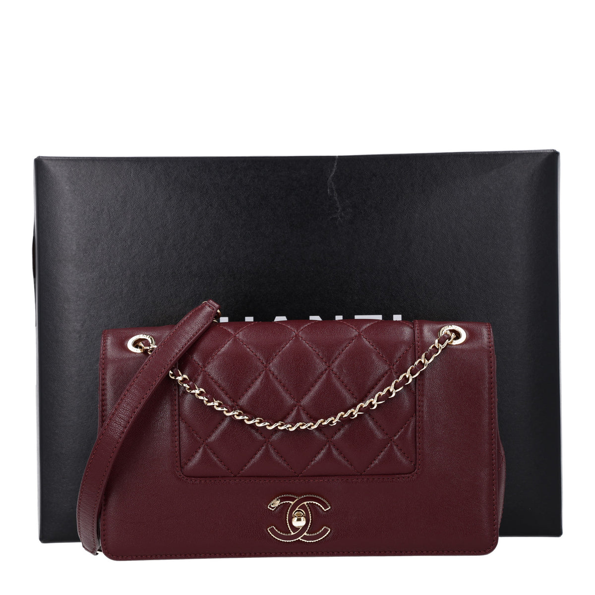 Chanel Sheepskin Quilted Vintage Mademoiselle Flap Burgundy 11 of 11