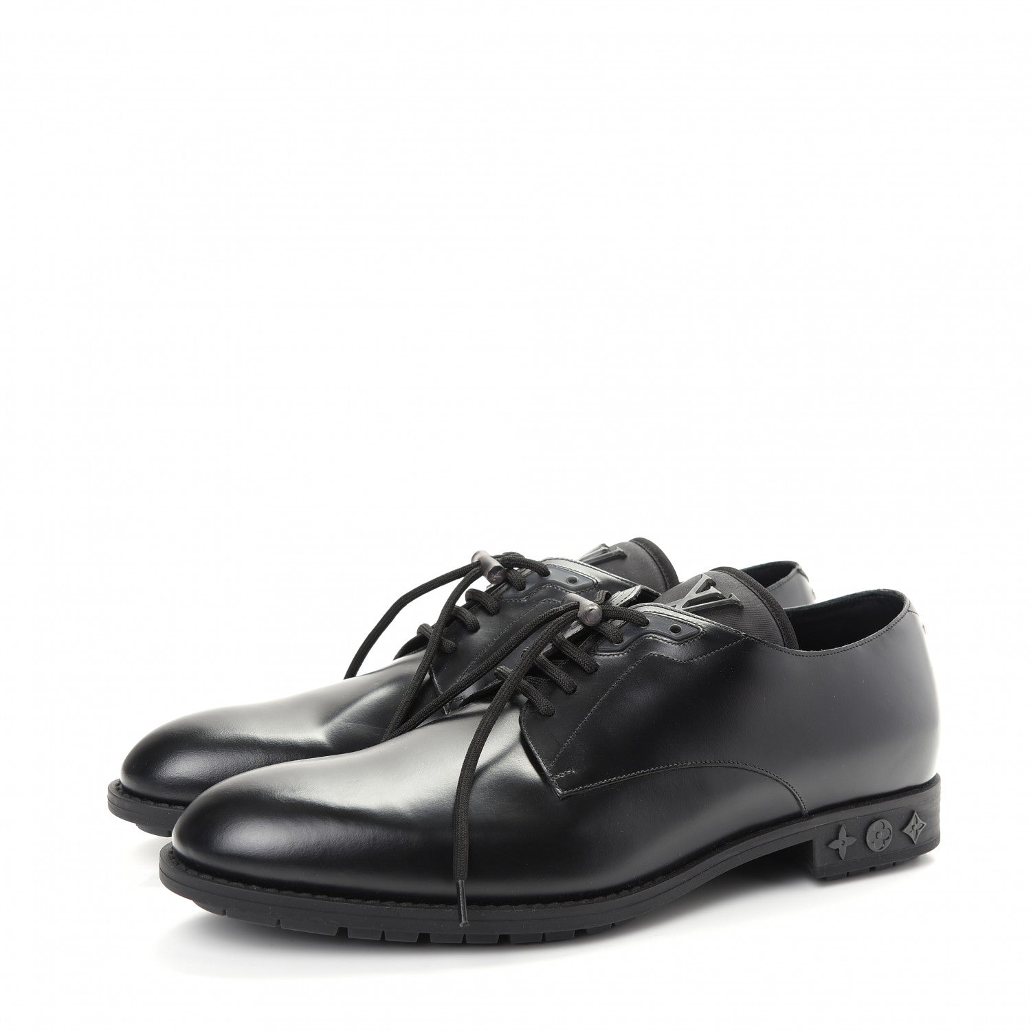 Louis Vuitton Calfskin Mens Formal Derby Shoes 10 Black 3 of 10