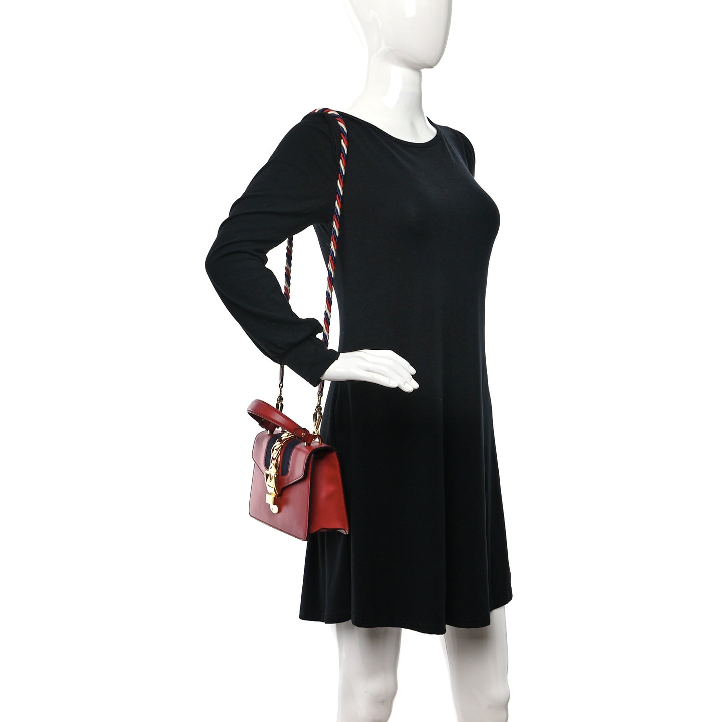 Calfskin Mini Sylvie Top Handle Bag Hibiscus Red