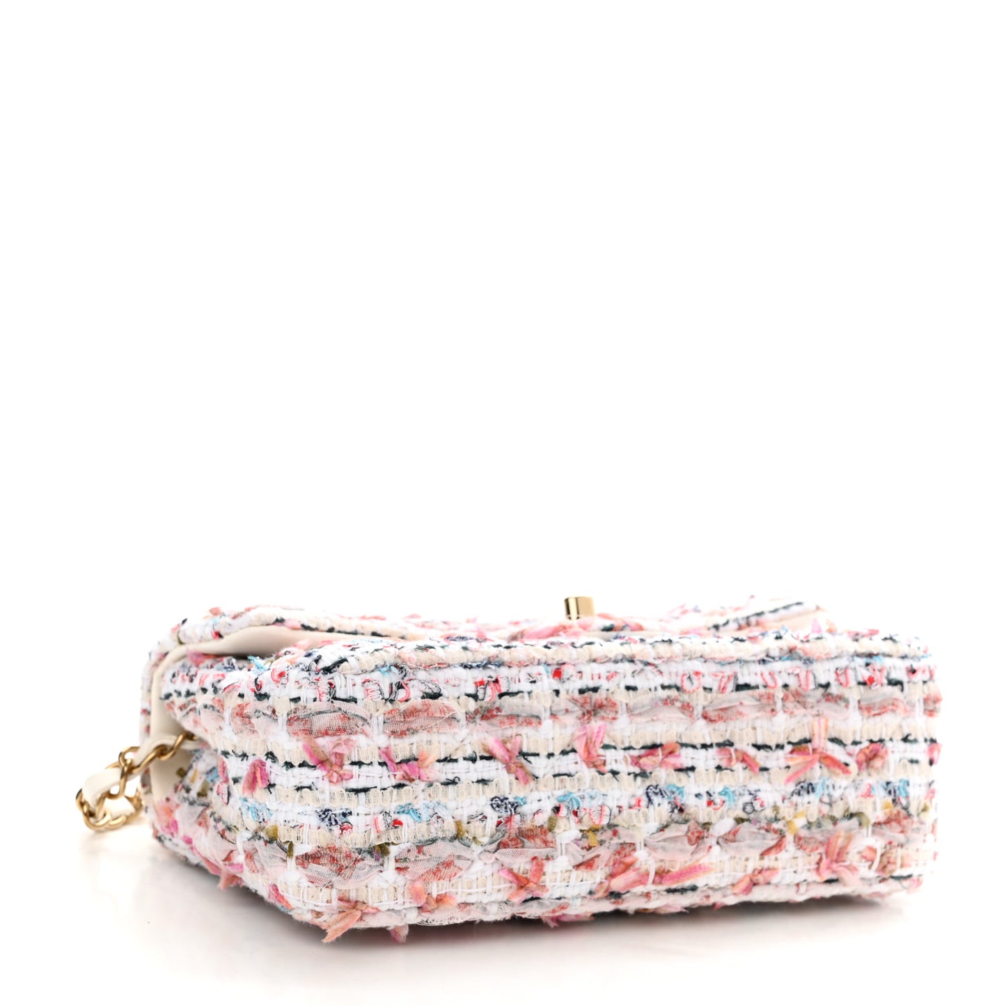 Tweed Quilted Mini Rectangular Flap Ecru Pink Blue Green