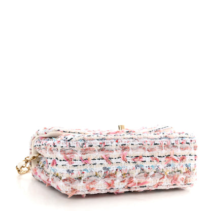Chanel Tweed Quilted Mini Rectangular Flap Ecru Pink Blue Green 4 of 11