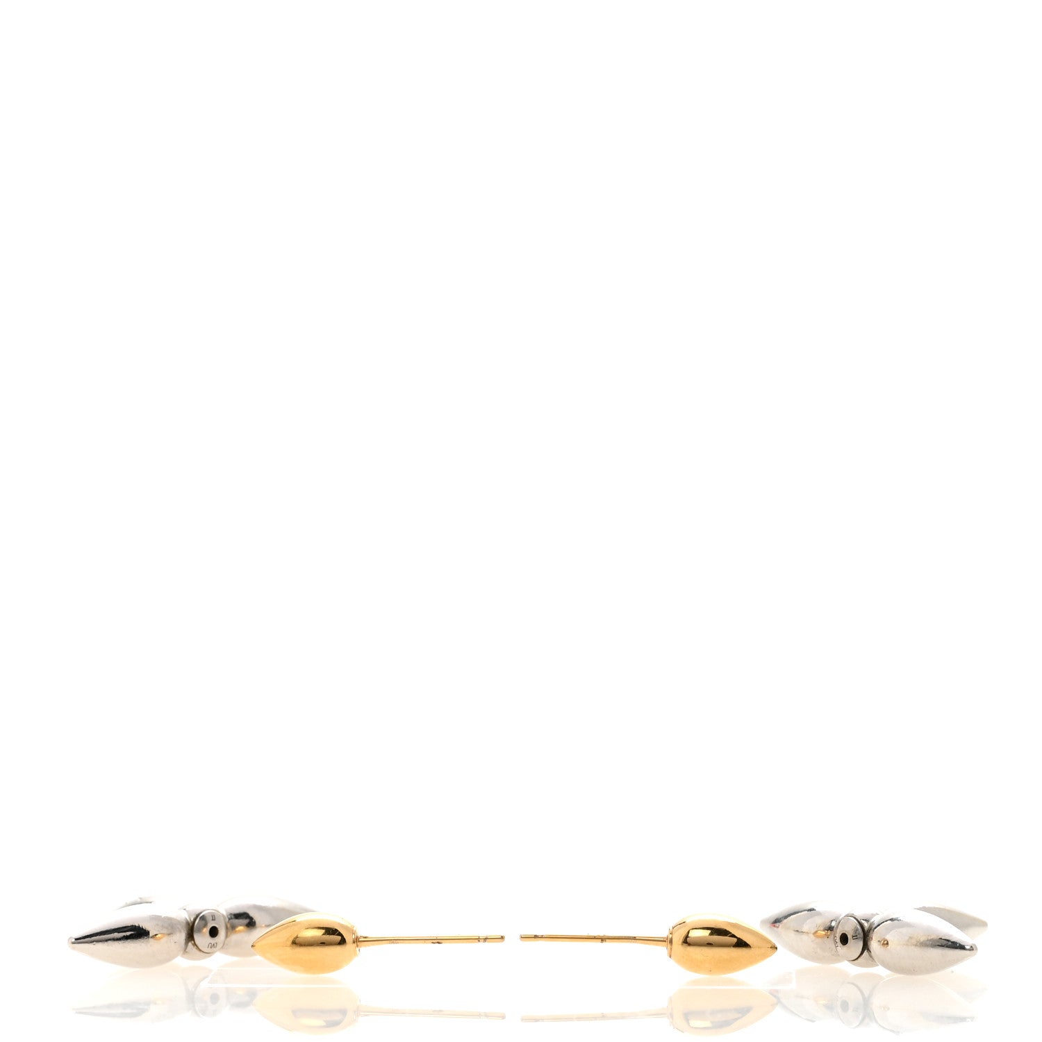 Louis Vuitton Metal Louisette Earrings Silver Gold 3 of 5