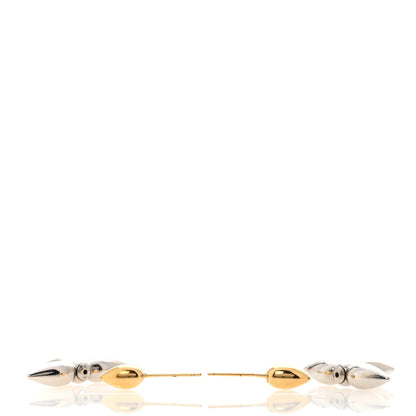Louis Vuitton Metal Louisette Earrings Silver Gold 3 of 5