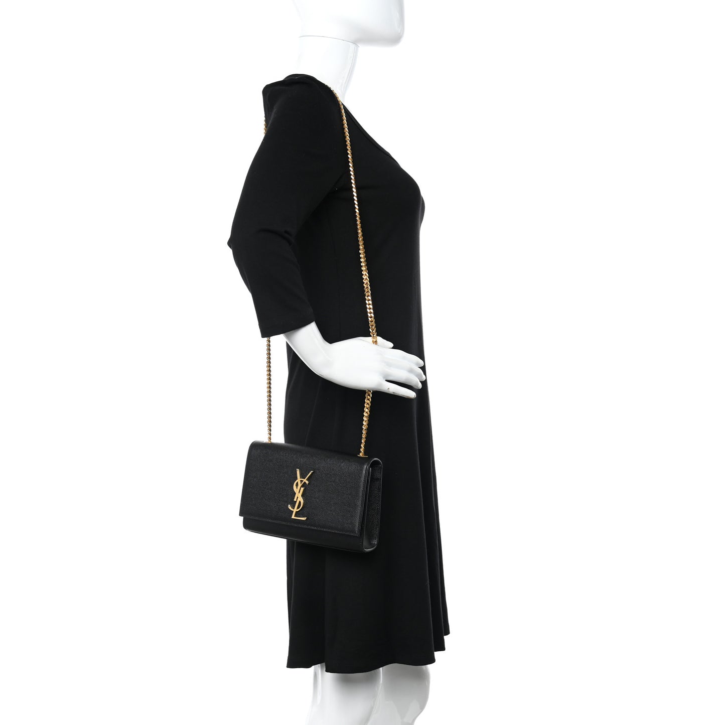 Grain De Poudre Small Classic Monogram Kate Satchel Black
