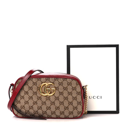 Gucci Monogram Azalea Calfskin Matelasse Diagonal Small GG Marmont Chain Shoulder Bag Beige Ebony New Cherry Red 12 of 12