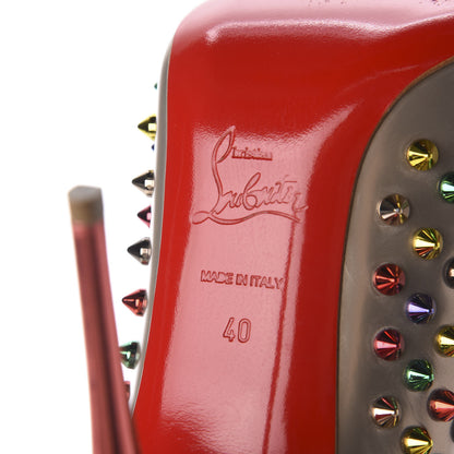 Christian Louboutin Specchio Calfskin Follies Spikes 120 Pumps 40 Beige Multicolor 9 of 9