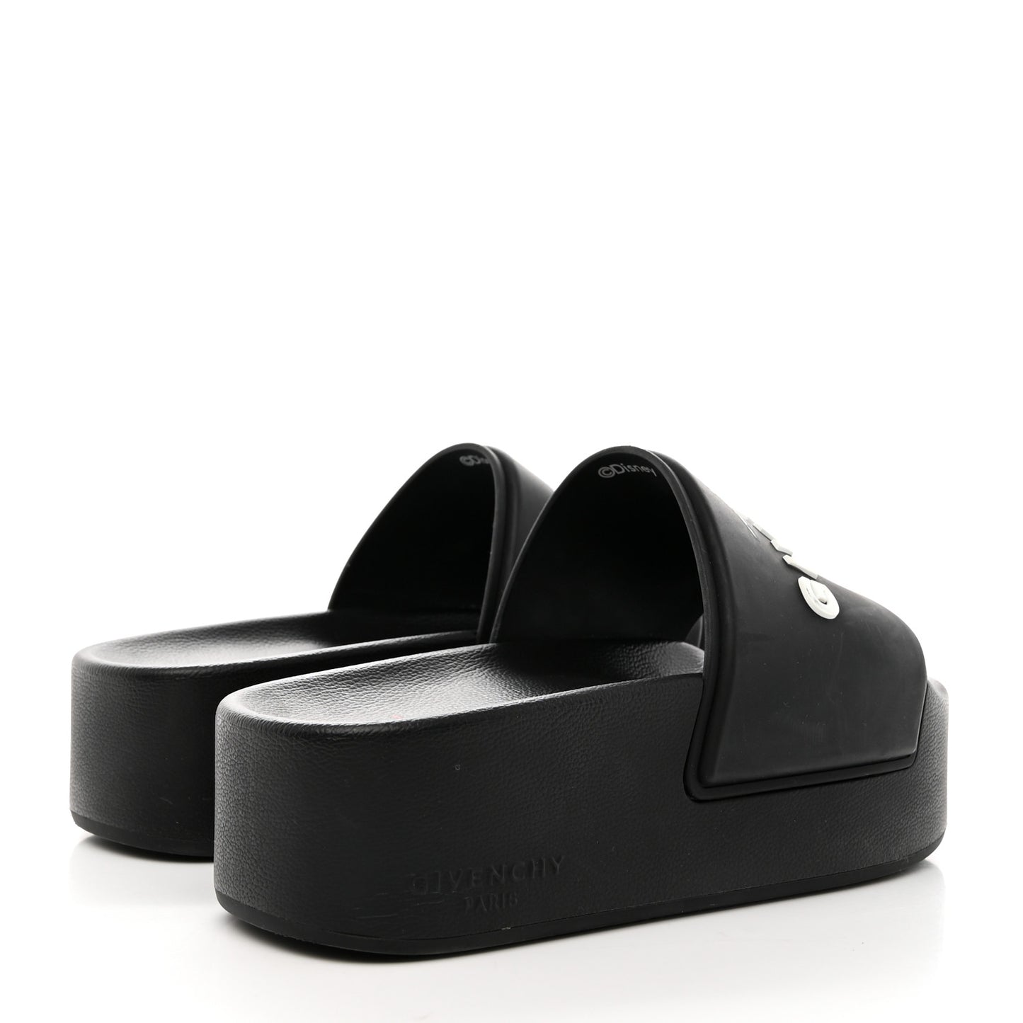 X DISNEY Rubber Logo 101 Dalmatians Pool Platform Slide Sandals 39 Black