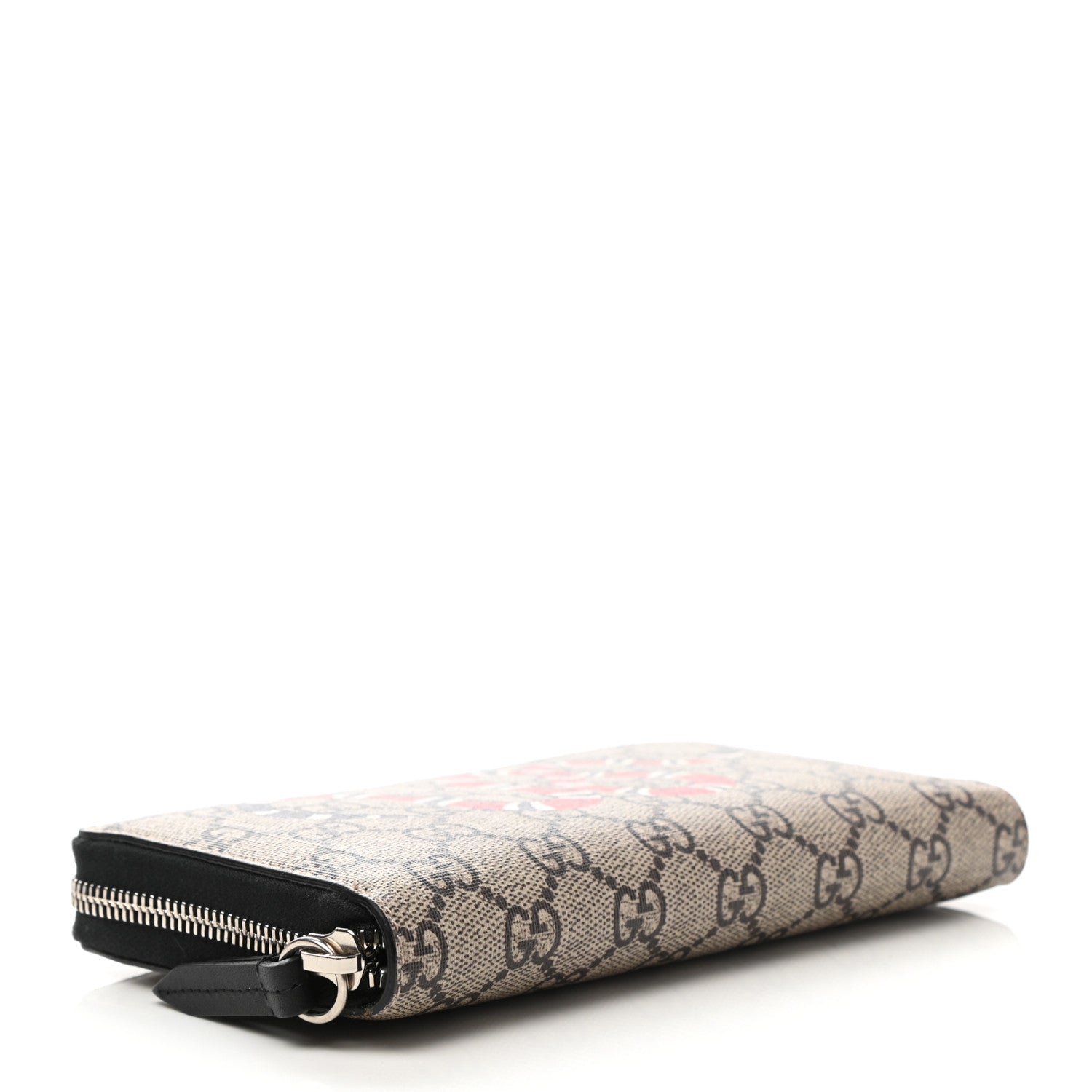 Gucci GG Supreme Monogram Kingsnake Zip Around Wallet Black 4 of 7