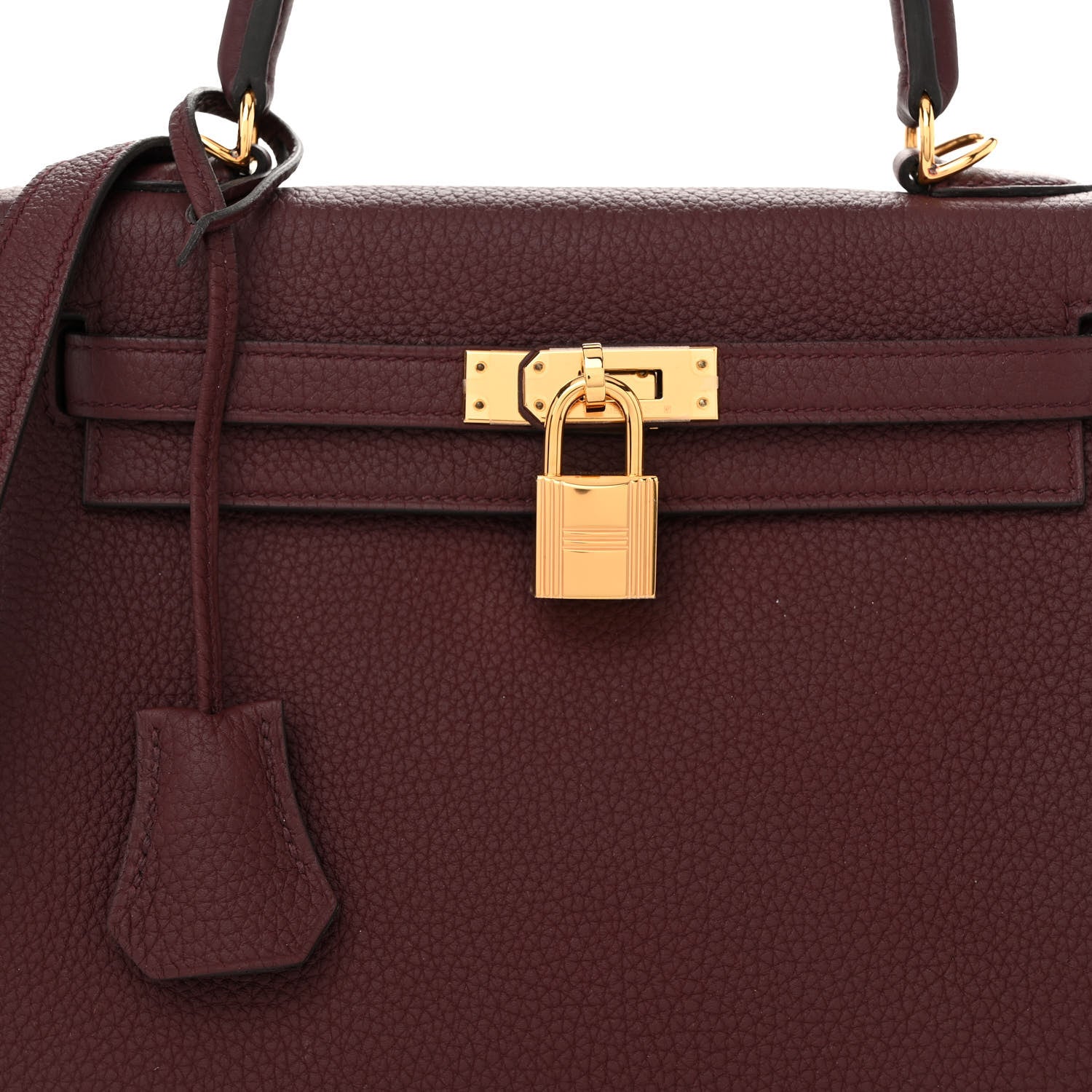 Hermes Togo Kelly Retourne 25 Bordeaux 8 of 10