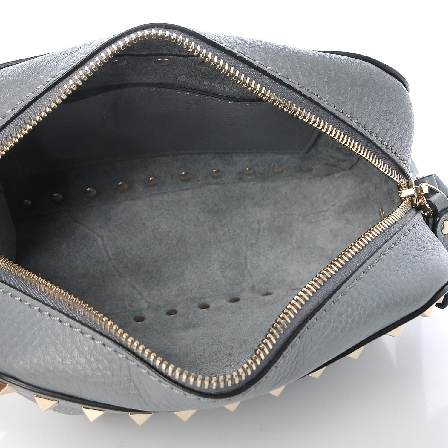 Valentino Garavani Pebbled Calfskin Rockstud Camera Crossbody Bag Light Stone 5 of 8