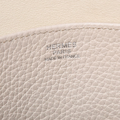 Hermes Taurillon Clemence Halzan 31 GM Craie 7 of 16