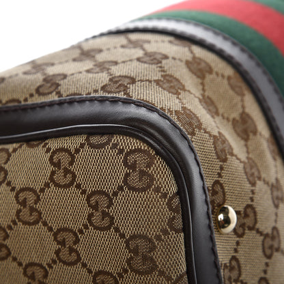 Gucci Monogram Vintage Web Medium Boston Dark Brown 10 of 14