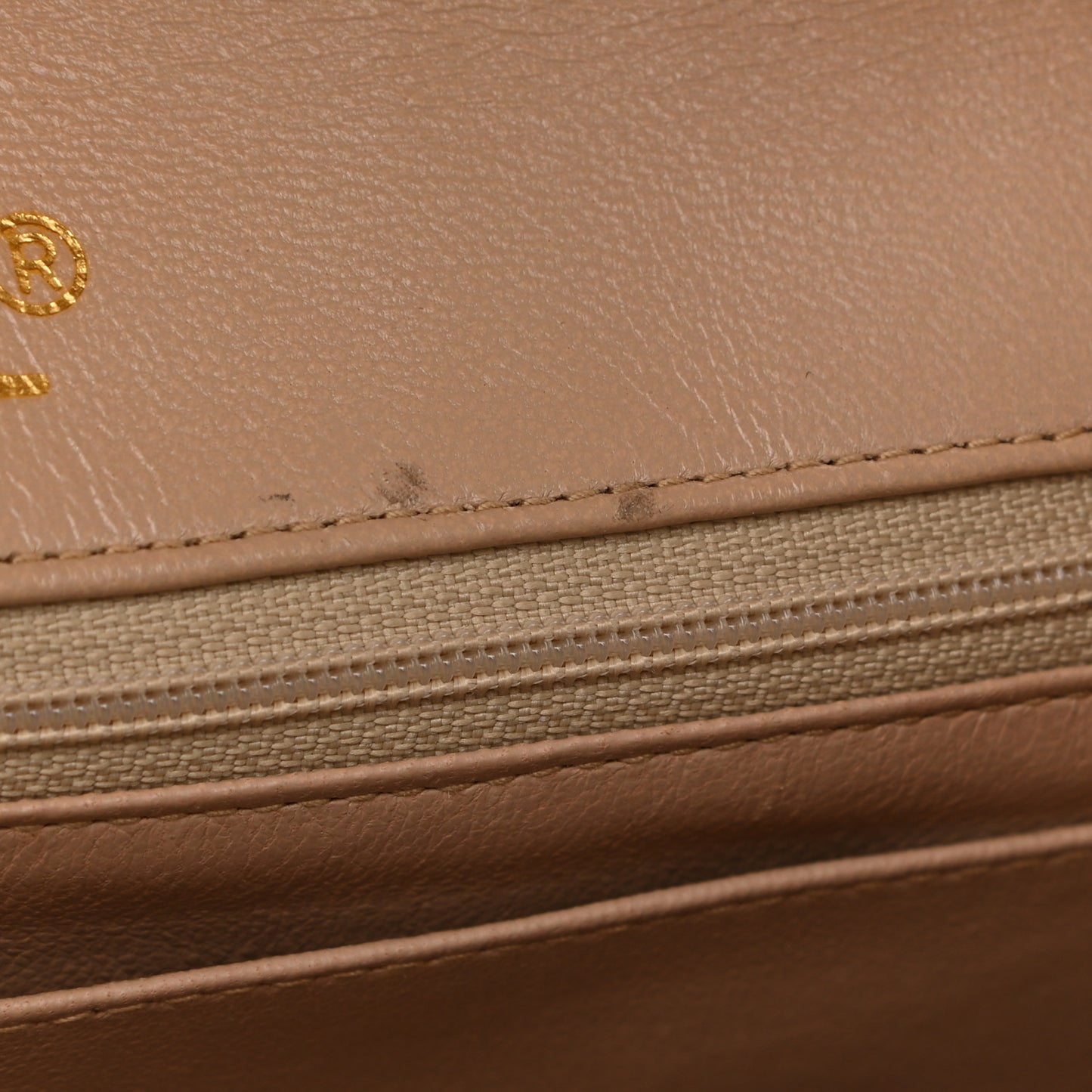 Lambskin Quilted Medium Single Flap Beige