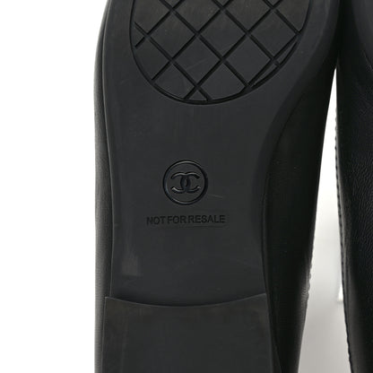 Chanel Lambskin Cap Toe CC Ballerina Flats 37.5 Black 6 of 8