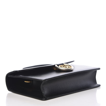 Gucci Textured Calfskin Small Torchon GG Ring Shoulder Bag Black 4 of 11