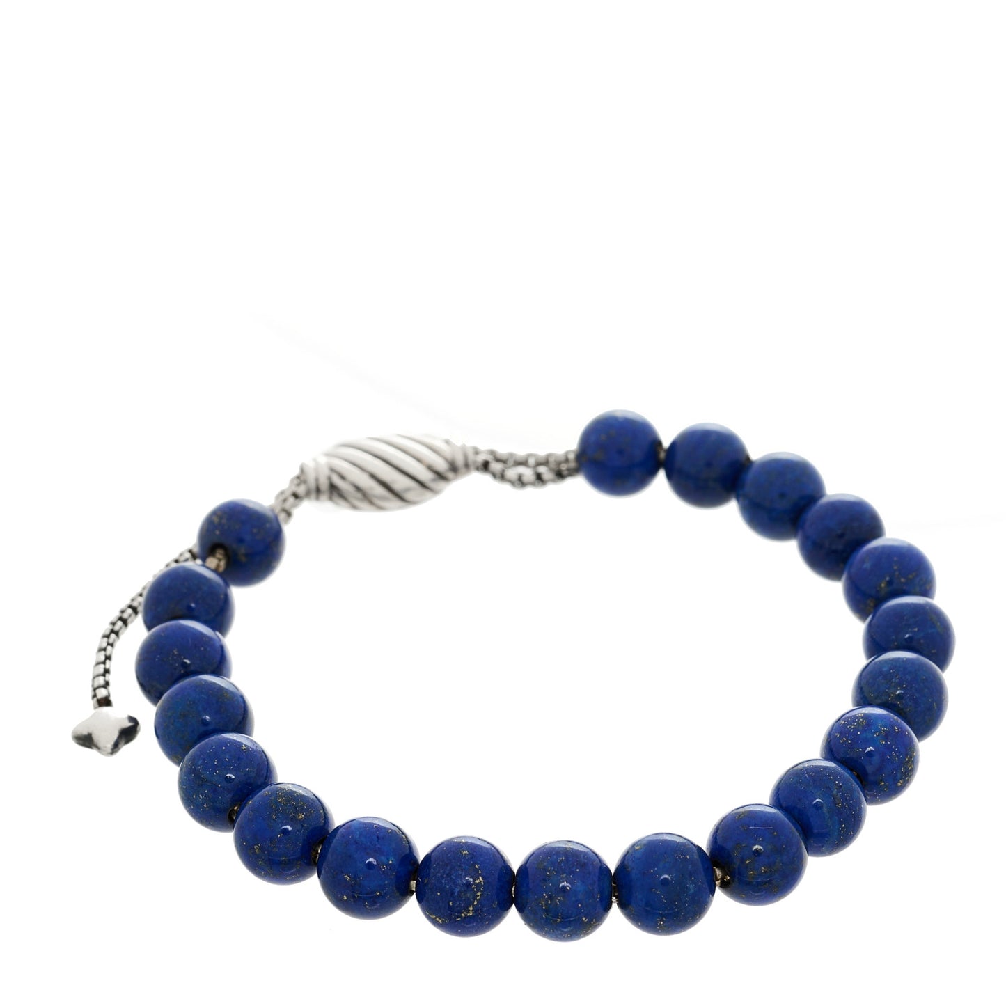 Sterling Silver Lapis Lazuli 8mm Spiritual Beads Adjustable Bracelet