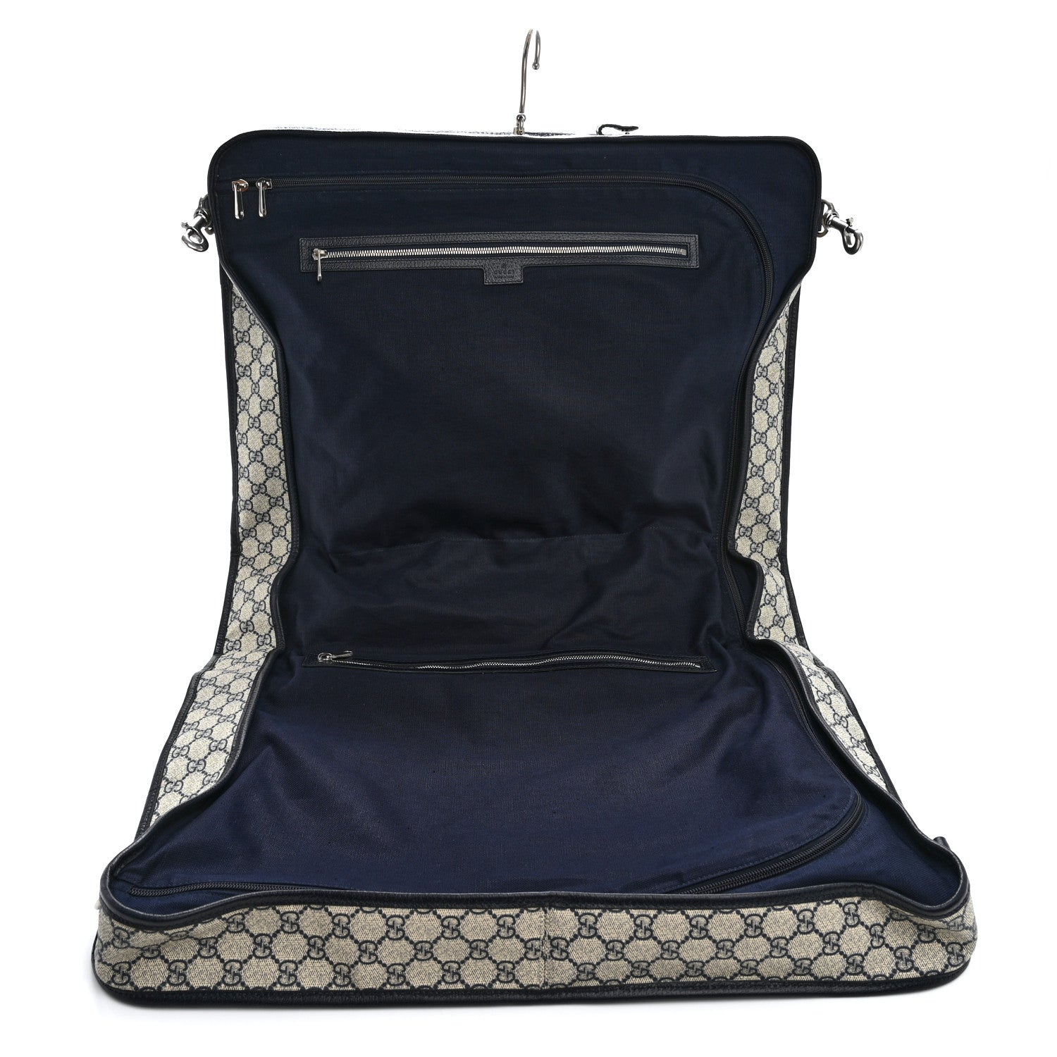 Gucci GG Supreme Monogram Web Savoy Garment Bag Beige Blue 4 of 10