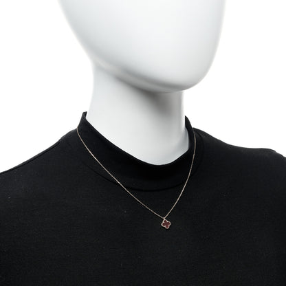 Van Cleef & Arpels 18K Rose Gold Carnelian Sweet Alhambra Pendant Necklace 2 of 6