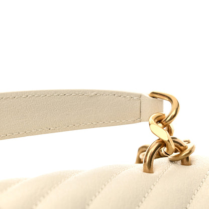 Saint Laurent Sheepskin Matelasse Chevron Monogram Medium College Bag Crema Soft 11 of 13