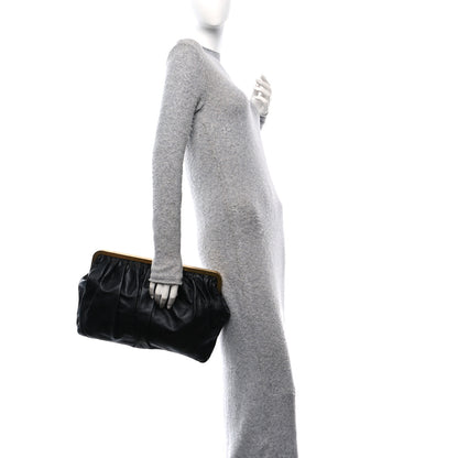 Mansur Gavriel Lambskin Wave Frame Clutch  Black 3 of 9