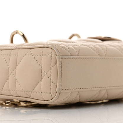 Christian Dior Lambskin Cannage Micro Lady D-Joy Sand Rose 9 of 11