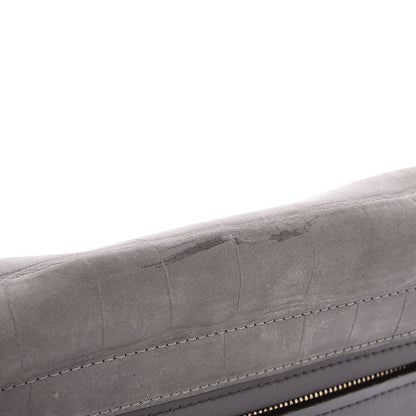 Celine Crocodile Embossed Nubuck Medium Trapeze Grey 13 of 14