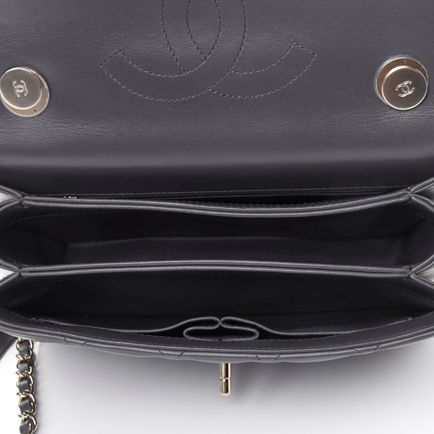 Chanel Lambskin Quilted Small Trendy CC Dual Handle Flap Bag Dark Grey 4 of 4