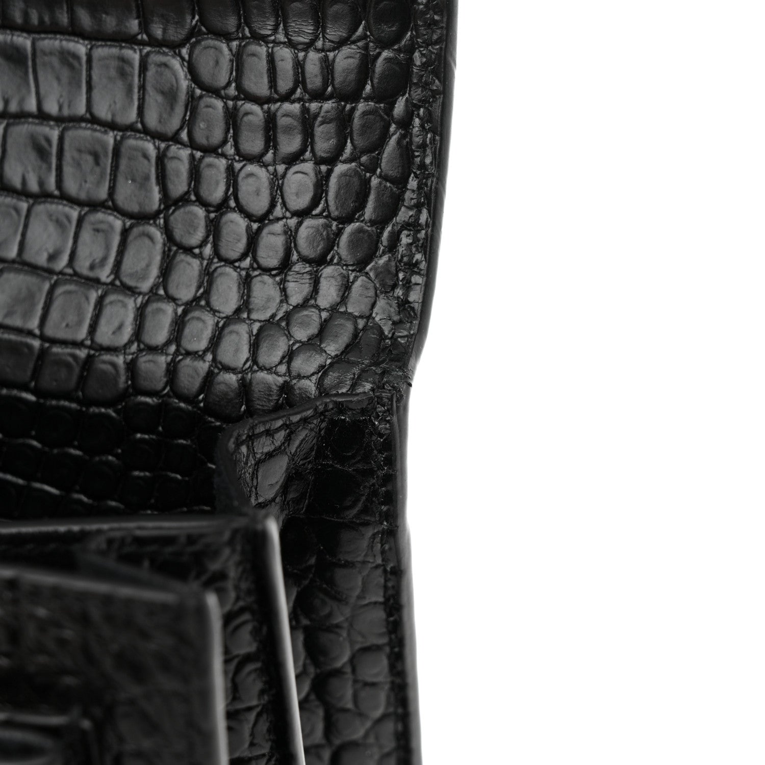 Saint Laurent Calfskin Crocodile Embossed Medium Monogram Sunset Black 11 of 13