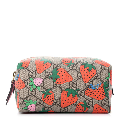 Gucci GG Supreme Monogram Strawberry Cosmetic Case 1 of 9