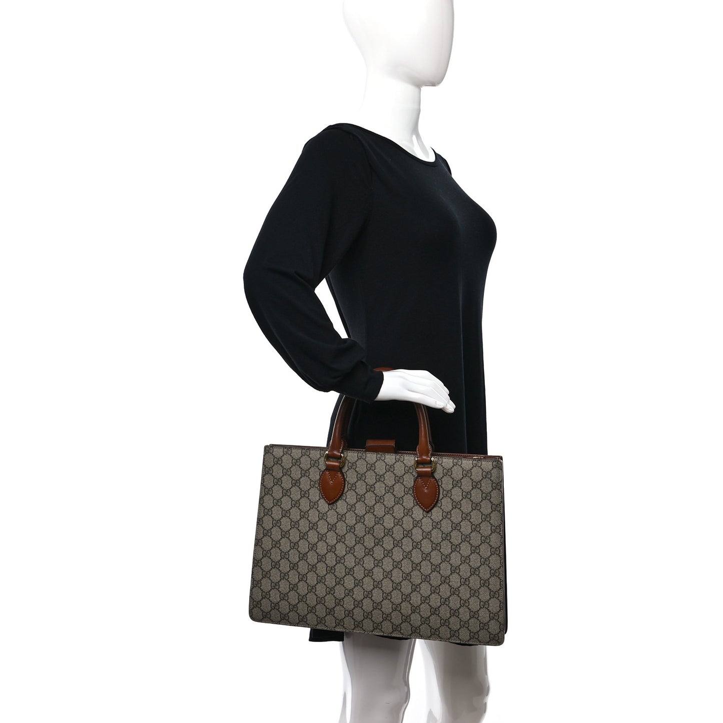 GG Supreme Monogram Large Top Handle Bag Beige Tuscany