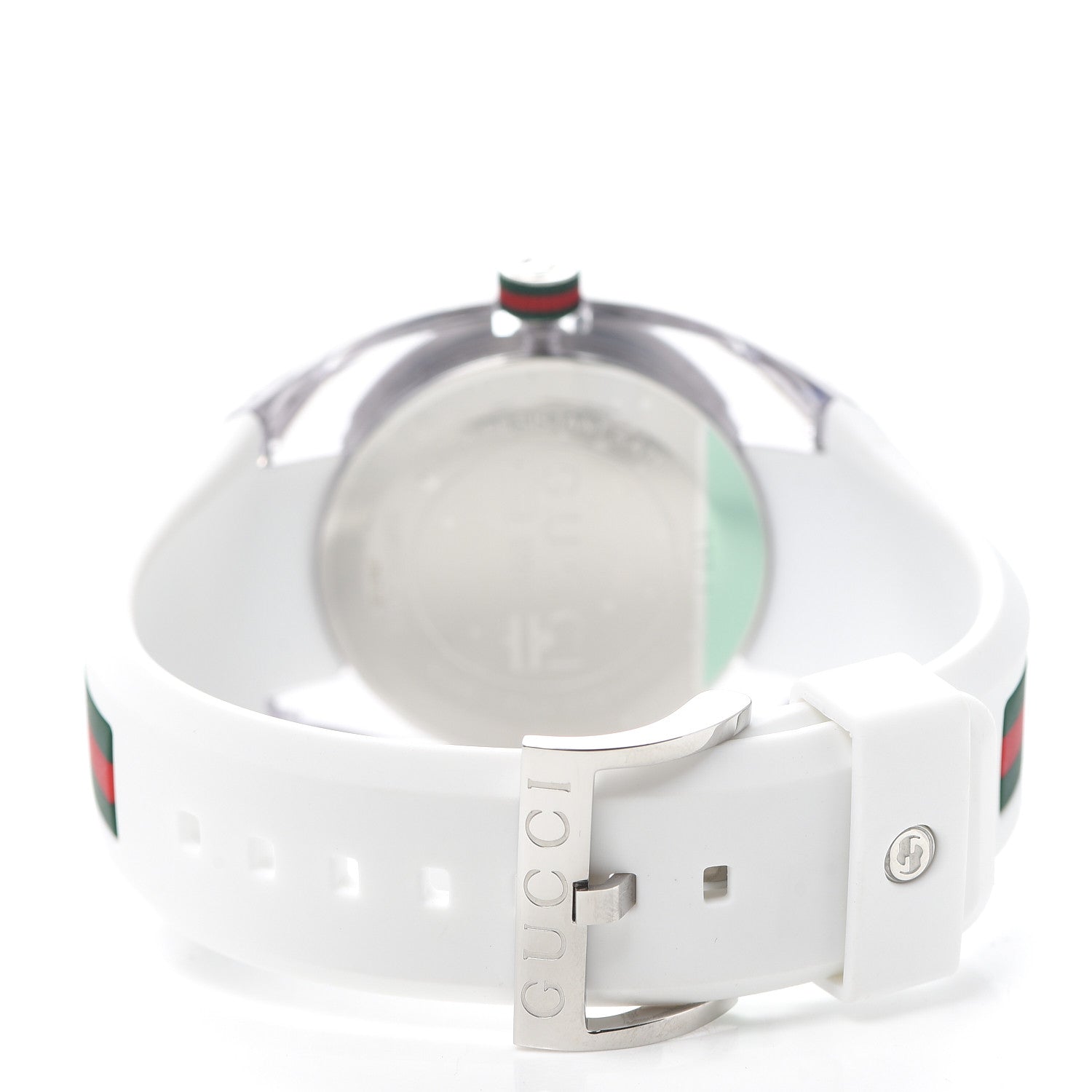 Gucci Stainless Steel Rubber 46mm Sync Web Quartz Watch White 3 of 5