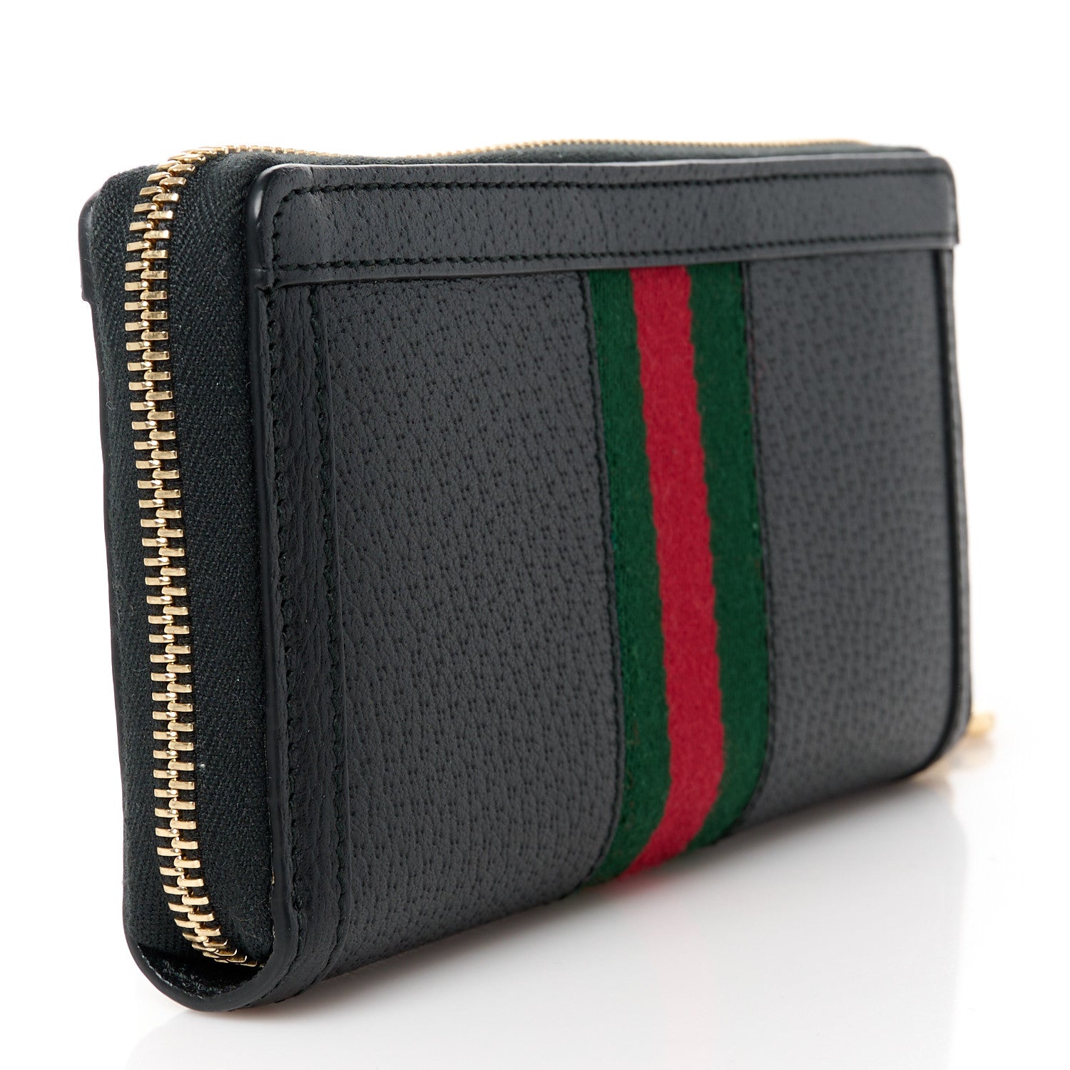 Gucci Calfskin Web Ophidia Zip Around Wallet Black 3 of 11