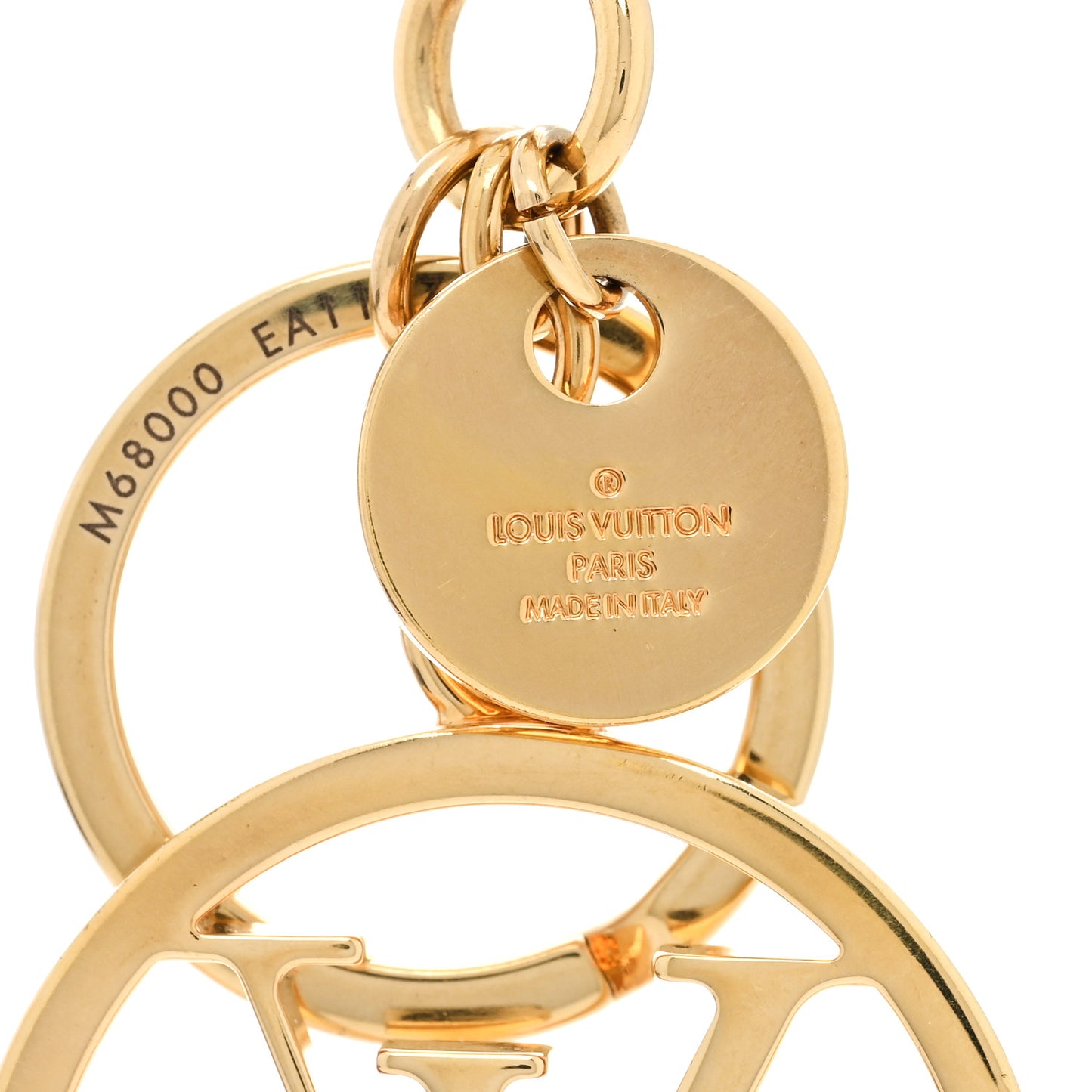 LV Circle Bag Charm Key Holder Gold