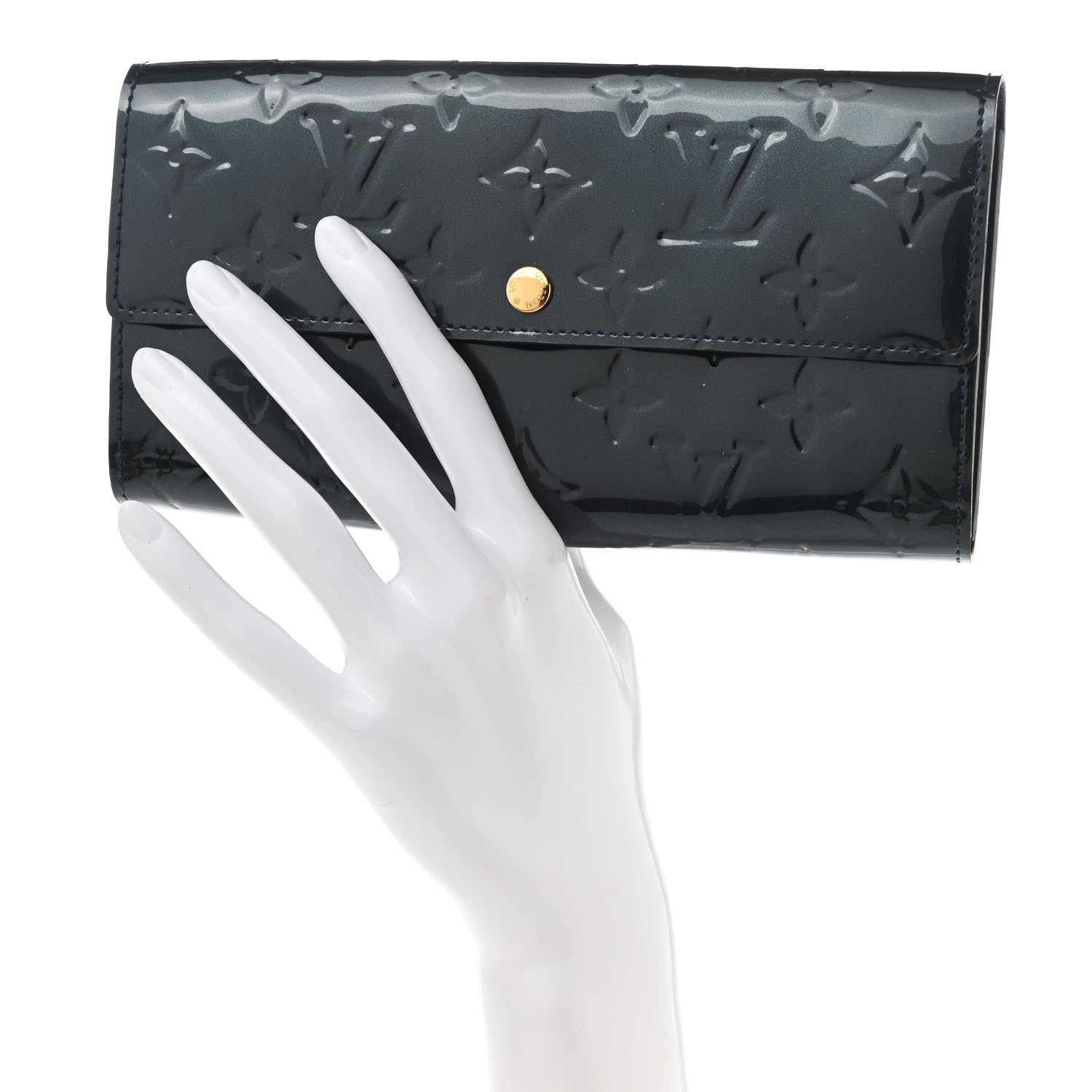 Louis Vuitton Vernis Sarah Wallet Blue Nuit 2 of 8