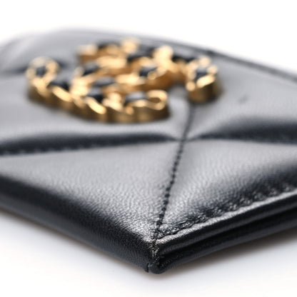 Chanel Lambskin Quilted Chanel 19 Card Holder Black 11 of 12