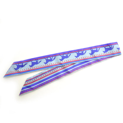 Hermes Silk Sequences Twilly Scarf Bleu Glacier 1 of 5