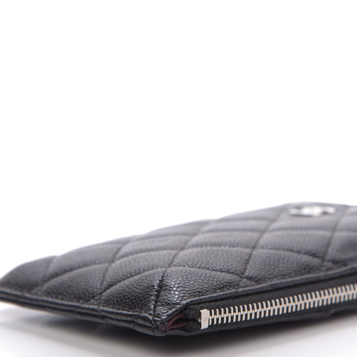Caviar Quilted Classic Flat Wallet Pouch Black