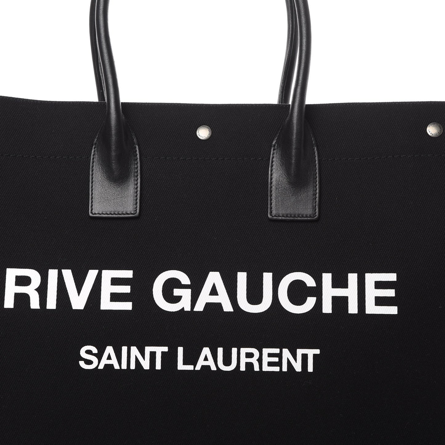 Linen Calfskin Rive Gauche Tote Black