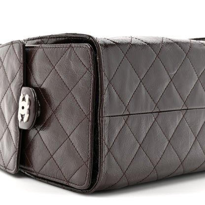 Chanel Shiny Crumpled Calfskin Quilted Small Chanel 25 Handbag Dark Brown 10 of 10