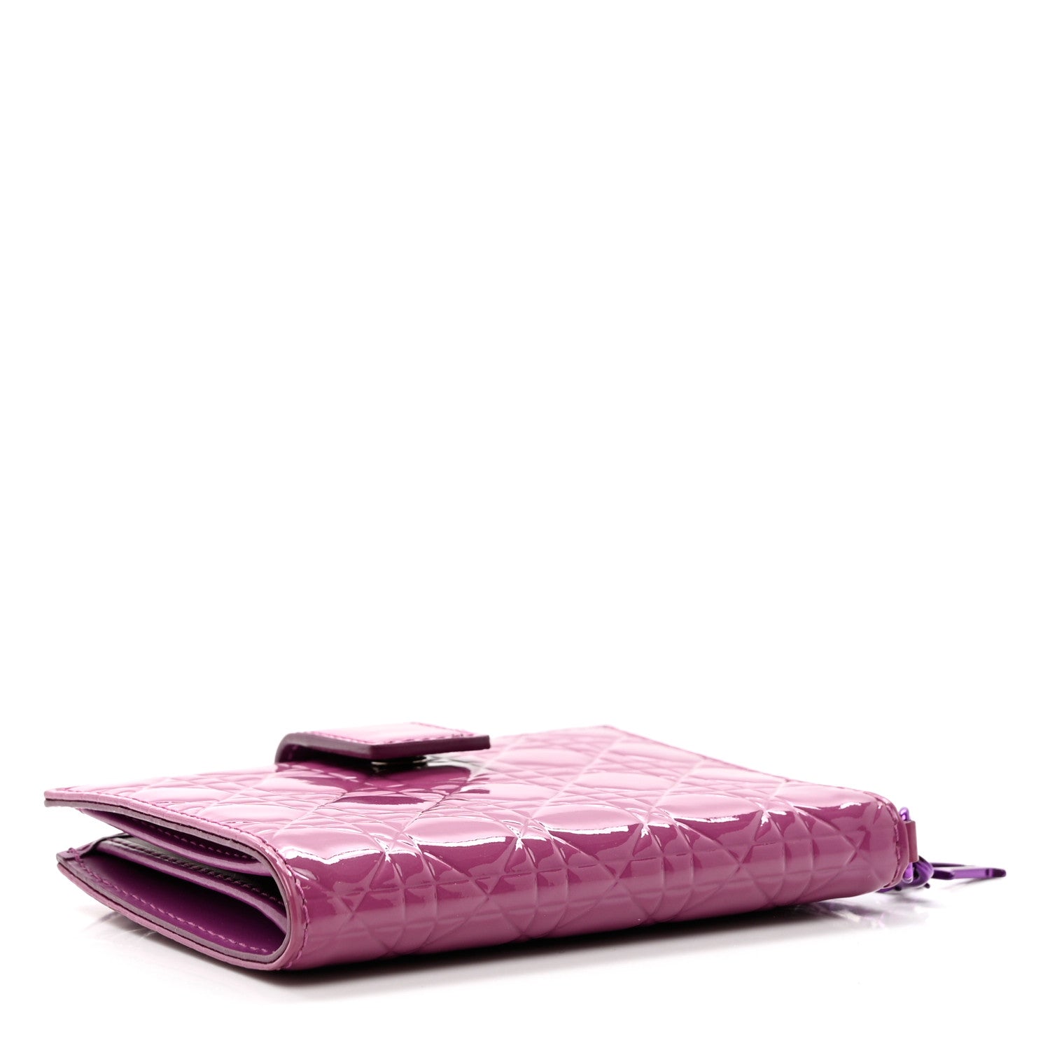 Christian Dior Patent Cannage Lady Dior Eden Wallet Purple 4 of 6
