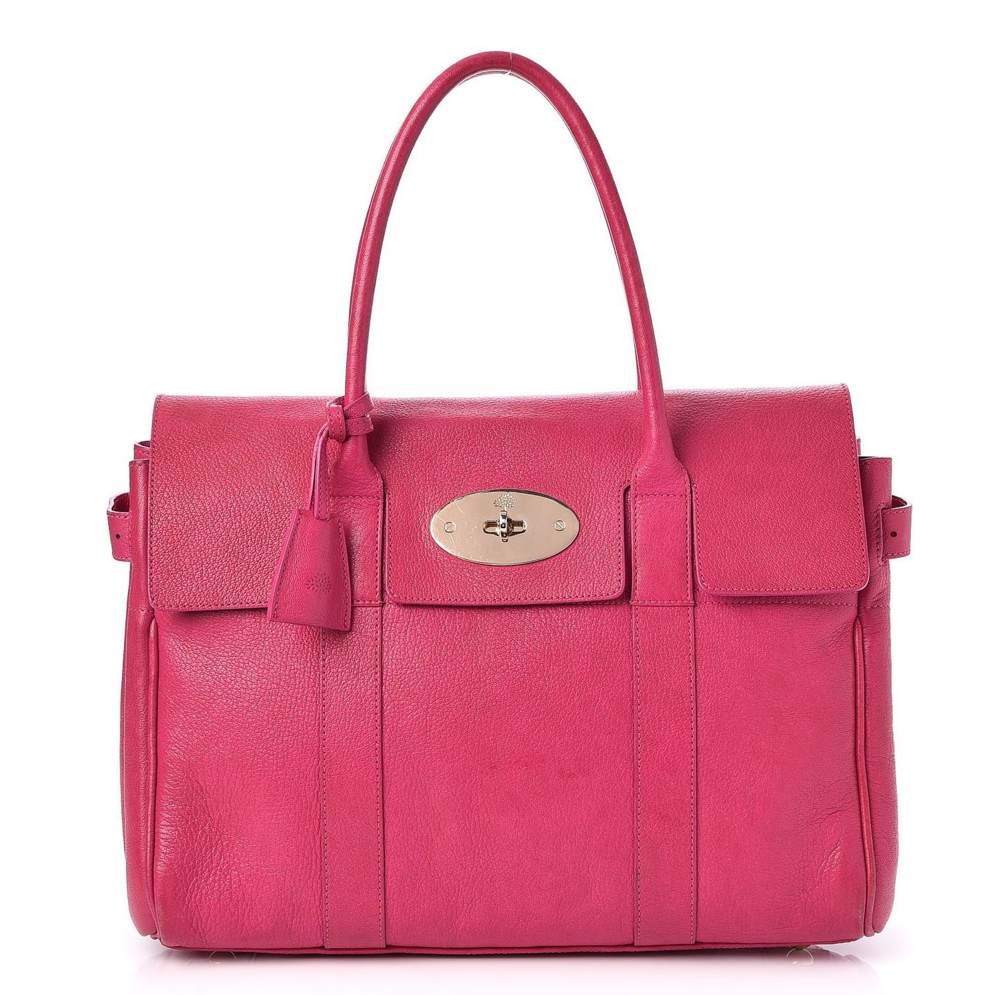 Spongy Pebbled Calfskin Bayswater Hot Fuchsia