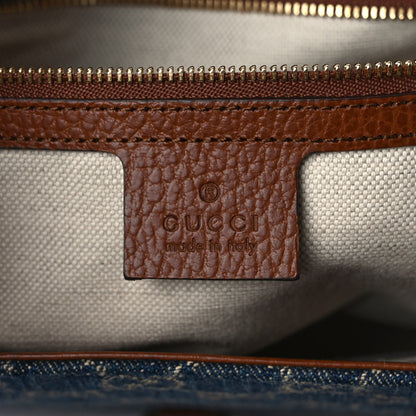 Gucci New Denim GG Monogram Dollar Calfskin Medium Jackie 1961 Tote Blue Tea Cuir Epilog 6 of 9