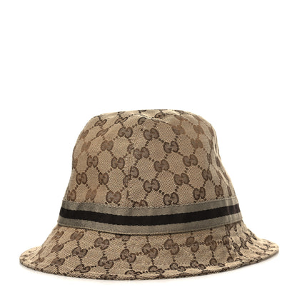 Gucci Monogram Web Bucket Hat XL Brown 1 of 7