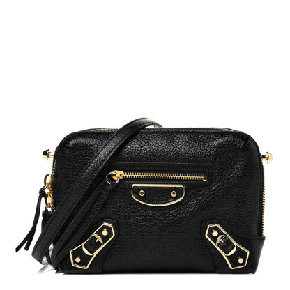 Balenciaga Chevre Gold Metallic Edge Hardware XS Reporter Crossbody Black 1 of 9
