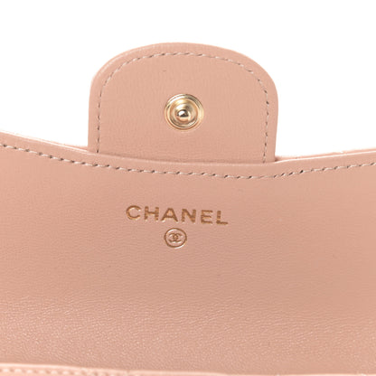 Chanel Lambskin Quilted Top Handle Flap Coin Purse With Chain Beige 6 of 12