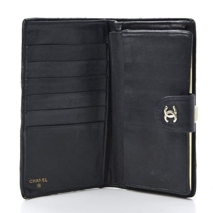 Chanel Lambskin Diamond Stitched French Wallet Black 4 of 9