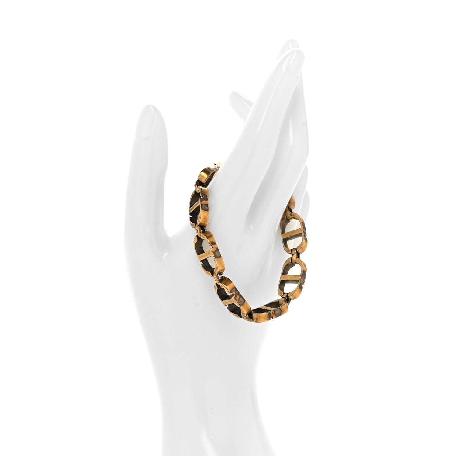 Christian Dior Metal CD Chain Bracelet Gold 2 of 4