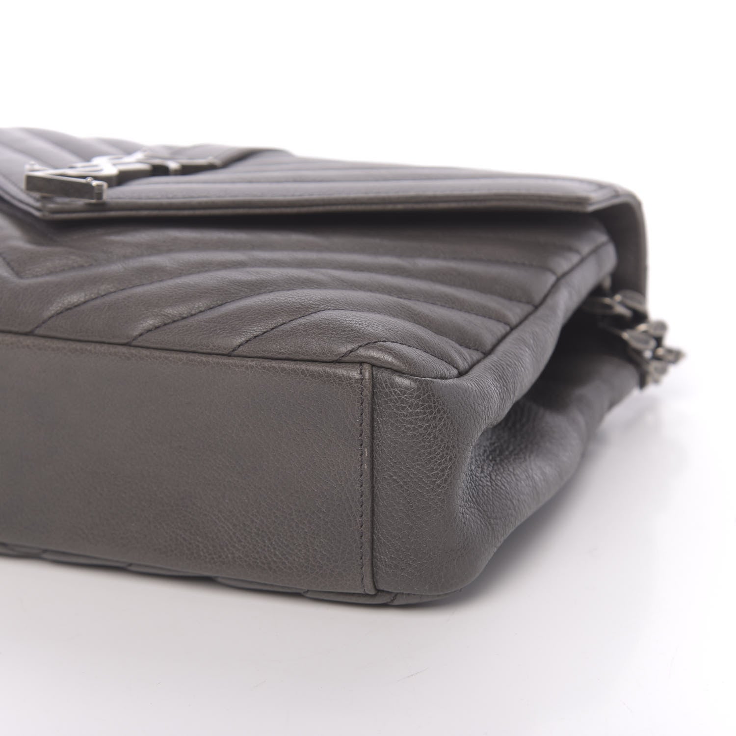 Saint Laurent Matelasse Chevron Monogram Medium College Bag Gray 9 of 23