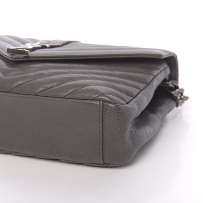 Saint Laurent Matelasse Chevron Monogram Medium College Bag Gray 9 of 23